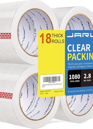JARLINK Clear Packing Tape (12 Rolls), Heavy Duty Packaging Tape for Shipping Packaging Moving Sealing, 2.7mil Thick, 1.88 inches Wide, 60 Yards Per Roll, 720 Total Yards