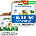 Anal Gland Guard Support + Allergy Relief Chews Bundle - Scoot Treatment - Dry & Itchy Skin Relief - Itching, Paw Licking & Hot Spots - Digestive Enzymes & Breath Aid Support - Made in USA