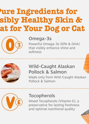 Zesty Paws Wild Alaskan Omega-3 Blend Pollock  Salmon Oil for Dogs and Cats- Skin and Coat Support, Omega 3 Supplement for Pets, 8.5oz