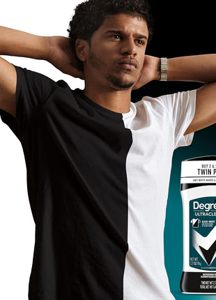 Degree Men UltraClear Antiperspirant Deodorant Black+White 2 Count 72-Hour Sweat & Odor Protection Antiperspirant For Men With MotionSense Technology 2.7 oz