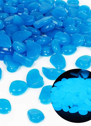 Oubest Fish Tank Rocks Glow in The Dark Pebbles for Garden Aquarium Plant PotsBonsai Walkway Driveway 100pcs Blue