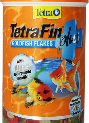 TetraFin Plus Goldfish Flakes 7.06 Ounces, Balanced Diet, With Algae To Promote Health