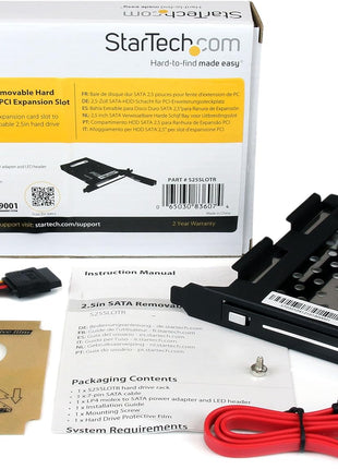 StarTech.com 2.5in SATA Removable Hard Drive Bay for PC Expansion Slot - Storage bay adapter - black , TAA (S25SLOTR)