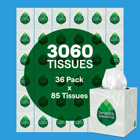 Seventh Generation Facial Tissue, 2-Ply Sheets, 85-Count Boxes (Pack of 36)