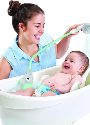 Yookidoo Baby Bath Shower Head - Elephant Water Pump and Trunk Spout Sprayer - One Handed Flow Control for Newborn Babies in Tub Or Sink (Turquoise)