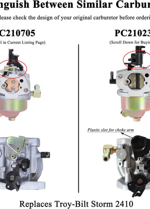 951-12705 Carburetor for Troy-Bilt Storm 2410 2620 31AS62N2711 31AS2P5C711 31AM62N2711 31AS2P5C Squall 2100 Replaces MTD Yard Machines 31AM62EE700 31AS62EE731 31AS2N1C701 Snow Blower