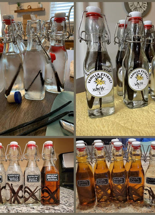 WILLDAN Set of 6 8.5oz Swing Top Glass Bottles   Flip Top Brewing Bottles For Kombucha, Kefir, Vanilla Extract, Beer   Airtight Caps and Leak Proof Lids, Bonus Gaskets and Funnel