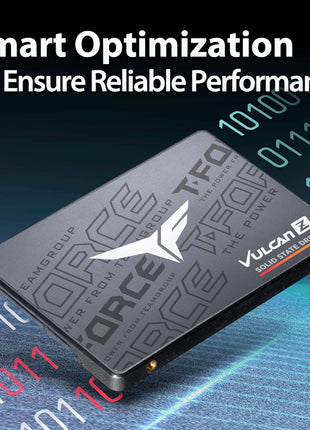 TEAMGROUP T-Force Vulcan Z 256GB SLC Cache 3D NAND TLC 2.5 Inch SATA III Internal Solid State Drive SSD (R/W Speed up to 520/450 MB/s) T253TZ256G0C101