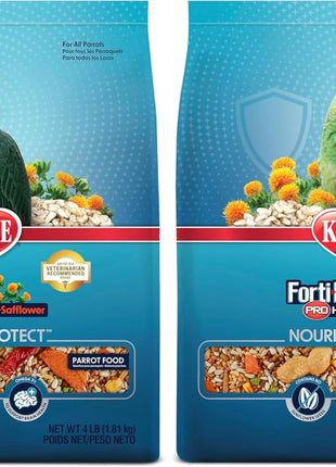 Kaytee Forti-Diet Pro Health+Safflower Nourish+Protect Parrot Food, Supports Breeding and Molting, Nutrition Backed by Science, Digestive and Brain Health, 4 pounds