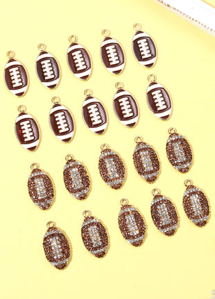 20PCS Sports Charms Enamel Basketball Baseball Pendant Charms for Jewelry Making Rhinestone Ball Game Softball Charms for Necklace Bracelet Earrings DIY Crafts