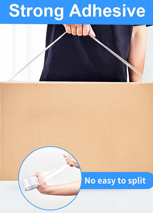 JARLINK Clear Packing Tape (12 Rolls), Heavy Duty Packaging Tape for Shipping Packaging Moving Sealing, 2.7mil Thick, 1.88 inches Wide, 60 Yards Per Roll, 720 Total Yards