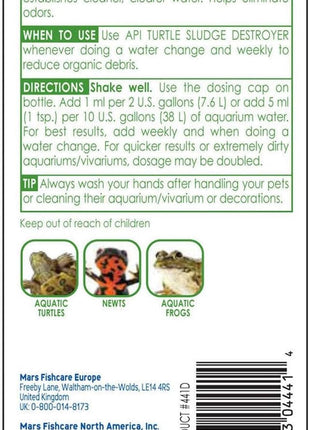 API TURTLE SLUDGE DESTROYER Aquarium Cleaner and Sludge Remover Treatment 8-Ounce Bottle