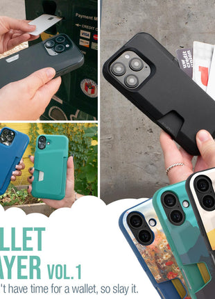 Smartish? iPhone 16 Pro Wallet Case - Wallet Slayer Vol. 1 [Slim + Protective] Credit Card Holder - Drop Tested Hidden Flip Card Slot Cover Compatible with Apple iPhone 16 Pro - Black Tie Affair