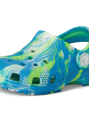 Crocs Kids - Classic Marbled Tie-Dye Clog (Toddler) Prep Blue/Multi Glow in The Dark 9 Medium
