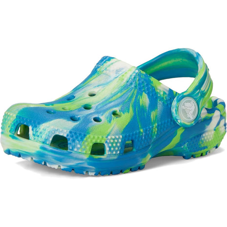 Crocs Kids - Classic Marbled Tie-Dye Clog (Toddler) Prep Blue/Multi Glow in The Dark 9 Medium
