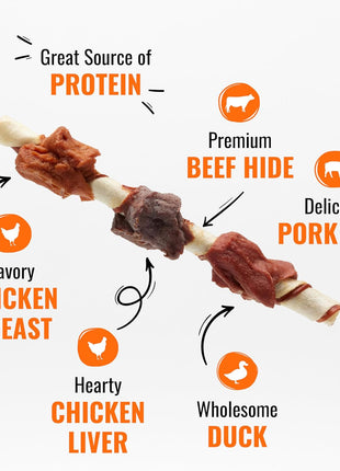 Good 'n' Fun Kabobs Long-Lasting Dog Treat, With Real Proteins, Beef Hide and Premium Chicken, Supports Dental Health, Mental Stimulation, 24 oz