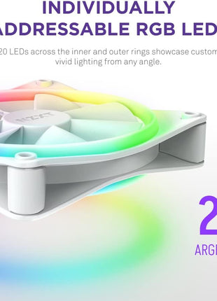 F120RGB Duo - 120mm Dual-Sided RGB Fan - Triple Pack (White) w/RGB Controller