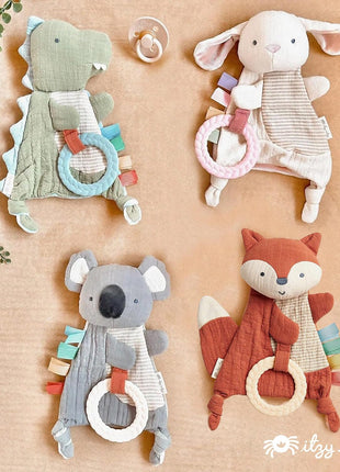 Itzy Ritzy Bitzy Crinkle Sensory Toy with Teething Toy, 0+ Months (Bunny)