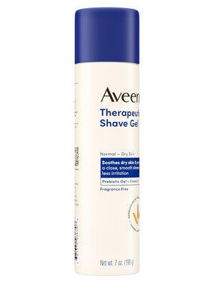 Aveeno Therapeutic Shave Gel with Oat and Vitamin E to Help Prevent Razor Bumps, Soothes Dry Skin and Provides a Close, Smooth Shave with Less Irritation, Fragrance-Free, 7 oz