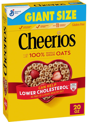 Cheerios, Heart Healthy Gluten Free Breakfast Cereal, Giant Size, 20 oz