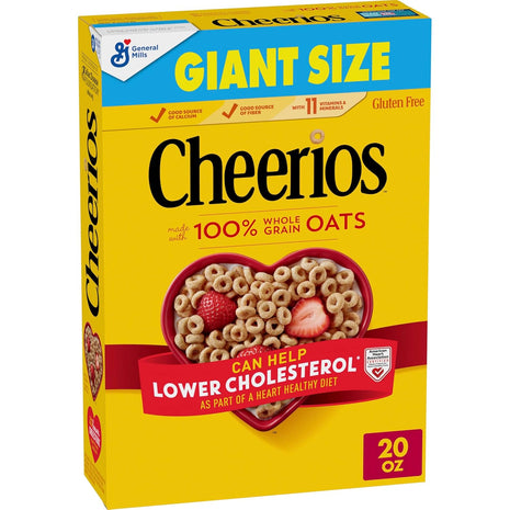 Cheerios, Heart Healthy Gluten Free Breakfast Cereal, Giant Size, 20 oz