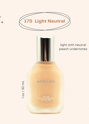 HAUS LABS BY LADY GAGA Triclone Skin Tech Medium Coverage Foundation with Fermented Arnica 175 Light Neutral