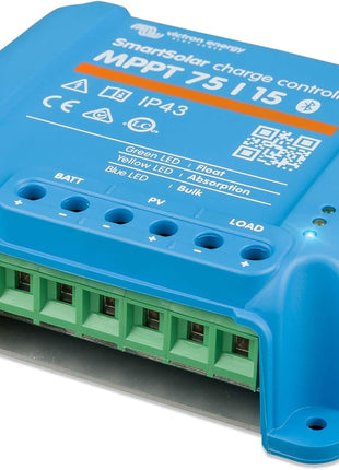 Victron Energy SmartSolar MPPT Solar Charge Controller (Bluetooth) - Charge Controllers for Solar Panels - 75V, 15 amp, 12/24-Volt