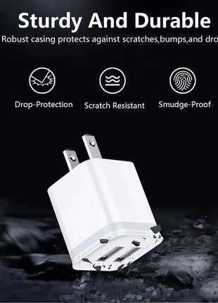 USB Wall Charger, LUOATIP 3-Pack 2.1A 5V Dual Port Cube Power Adapter Plug Block Charging Box Brick for iPhone 13 12 11 Pro Max SE XS XR X 8 7 6 6S Plus, Galaxy, LG, Moto, Android Phones