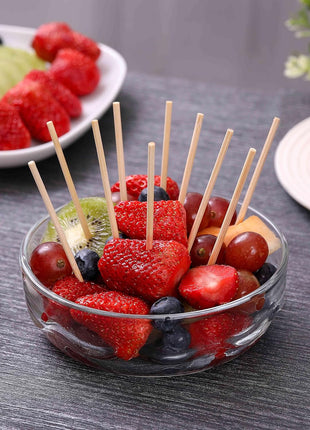 200 PCS Bamboo Skewers, 6 Inch Food Sticks for Appetizers Fruit Kebabs | Natural Mini Wooden Skewers for Barbecue Grilling Burger Sausage, Cocktail Picks for Drinks, Long Toothpicks Tooth Picks