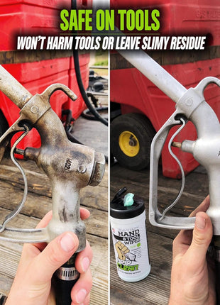 Heavy Duty Hand Cleaning Wipes, Tool Wipes, Waterless Mechanic Hand Cleaner | Dual Sided Hand & Tool Wipes, Grease, Oil, Paint & Adhesive Remover, Citrus Scent 72ct Canister For Garage, Shop & Jobsite