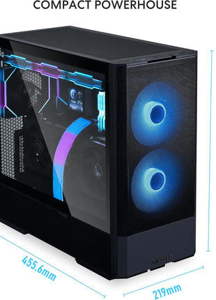LIAN LI LANCOOL 207 Compact ATX RGB Gaming Computer Case, Airflow Optimized Mesh Panels Tower Chassis w/ 2x140mm ARGB,2x120mm PWM Fans Pre-Installed, USB Type-C Port, Tempered Glass Side Panel (Black)