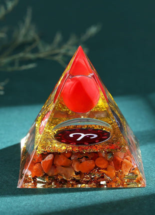 YATOJUZI 12 Zodiac Aries Birthday Gifts for Women Men Red Jasper Healing Crystals Natural Crystal Stones Gemstones Orgonite Chakra Reiki Lucky Energy Decor for Office Desk Decorations
