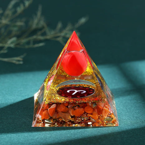 YATOJUZI 12 Zodiac Aries Birthday Gifts for Women Men Red Jasper Healing Crystals Natural Crystal Stones Gemstones Orgonite Chakra Reiki Lucky Energy Decor for Office Desk Decorations