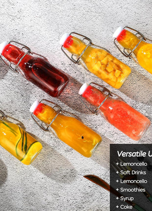ZEBEIYU 12 Pack 4 oz Swing Top Glass Bottles,Flip Top Glass bottles with airtight Caps for Home Brewing Beer,Kombucha,2nd Fermentation,Kefir,Beverages,Soda,Oils,Vinegar,Limoncello,Vanilla extract