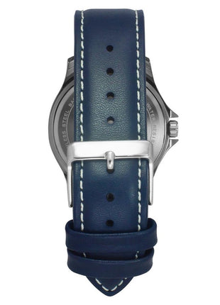 Helix by Timex Analog Watch for Man with Blue Round Dial & Blue Leather Strap Band Water Resistant Men's Wrist Watches - TW055HG01