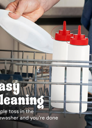 Norcalway 12 oz Condiment Squeeze Bottles for Sauces   Leak Proof Oil, Syrup, Dressing Squirt Bottles   3 Pack