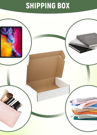 12 inchx9 inchx3 inch Shipping Boxes Set of 1, White Corrugated Cardboard Box Literature Mailer