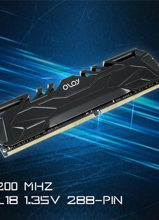 OLOy DDR4 RAM 32GB (2x16GB) 3200 MHz CL16 1.35V 288-Pin Desktop Gaming UDIMM (MD4U163216DJDA)