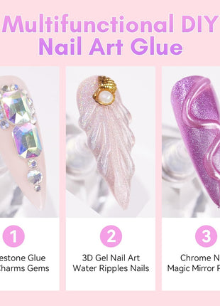 Makartt Nail Rhinestone Glue for Nails: Super Strong Gel Nail Glue for Decorations Nail Charm 3D Nails Bling Gel for Nail Gem Nail Art Jewel Diamonds 30ML Cured Need Beauty