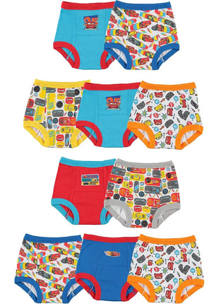 Disney Boys' Pixar Cars Toddler Potty Training Pant & Brief Combo Option, Stickers & Tracking Chart in Sizes 18m, 2t, 3t, 4t