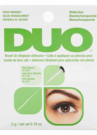 DUO Brush-On Clear Lash Glue –Waterproof Strip Lash Adhesive with Vitamins A, C & E, Long Lasting Eyelash Glue, 0.18 oz, 1 Pack