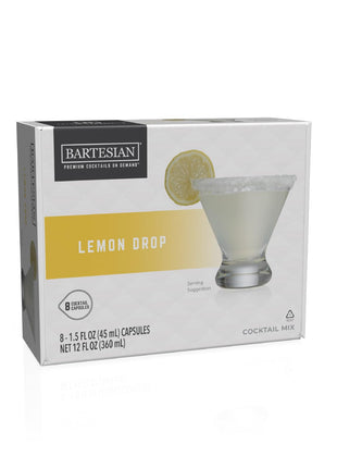 Bartesian Lemon Drop Cocktail Mixer Capsules, Pack of 8 Cocktail Capsules Premium Cocktail Maker (55446)