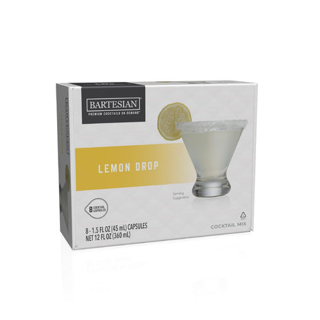 Bartesian Lemon Drop Cocktail Mixer Capsules, Pack of 8 Cocktail Capsules Premium Cocktail Maker (55446)