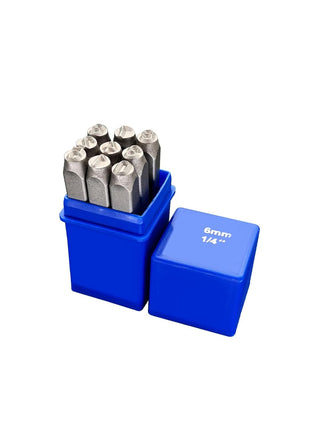 Number Metal Stamp Set, 4~10 mm, Digital 0 to 9, Numbers Punch Set Wood Leather Steel Punch Tools Leather Craft Stamp (1/4" 6 mm)