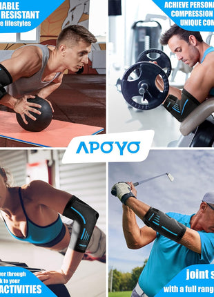 APOYO Tennis Elbow Brace for Women & Men, Workout and Everyday Use (Large) | Elbow Compression Sleeve for Arthritis, Tendonitis, Tennis Elbow & Golfers Elbow, Reduce Joint Pain During Fitness Activity