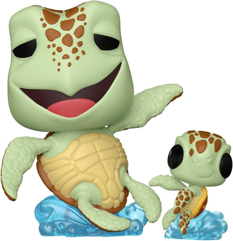 Funko POP! & Buddy: Disney Pixar Finding Nemo - Crush with Squirt | Official Merch - Collectable Vinyl Figurine for Shelf Display - Birthday Gift Idea for Fans and Collectors