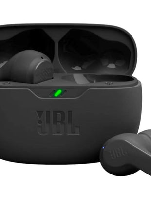 JBL Vibe Beam - True Wireless JBL Deep Bass Sound Earbuds, Bluetooth 5.2, Water & Dust Resistant, Hands-free call with VoiceAware, Up to 32 hours of battery life (Black)