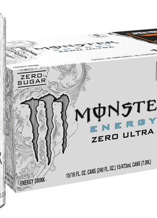 Monster Energy Zero Ultra, Sugar Free Energy Drink, 16 Ounce | Pack of 15