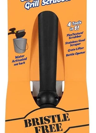 Scrub Daddy BBQ Daddy Grill Cleaner Kit - Bristle Free Grill Brush with Refill + 2 Steel Scour Daddy Grill Sponges - Built-in Grill Scraper - Temperature Controlled Grill Cleaning Tools (4 Count)