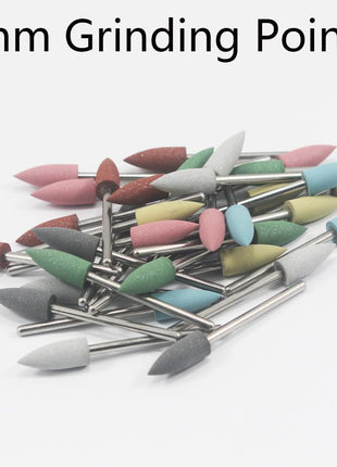 35 Pcs 6mm Cone Shape Rubber Polishing Bits | 3/32'' Shank Silicone Rubber Polishing Kits Grinding Points for Jewelry, Jade, Metal, Etc